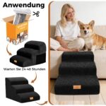 Thihome 3-Stufen Hundetreppe 60x40x40cm – Gelenkschonende Haustierrampe mit Rutschschutz – Bild 7