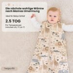 Unnivoll Baby-Winterschlafsack 84 cm, 2,5 Tog – Warme Baumwolle für 12–18 Monate – Bild 6