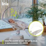 Lionelo Iris Elektrische Babywippe 360° drehbar – 5 Wiegegeschwindigkeiten für Babys bis 9 kg – Bild 7