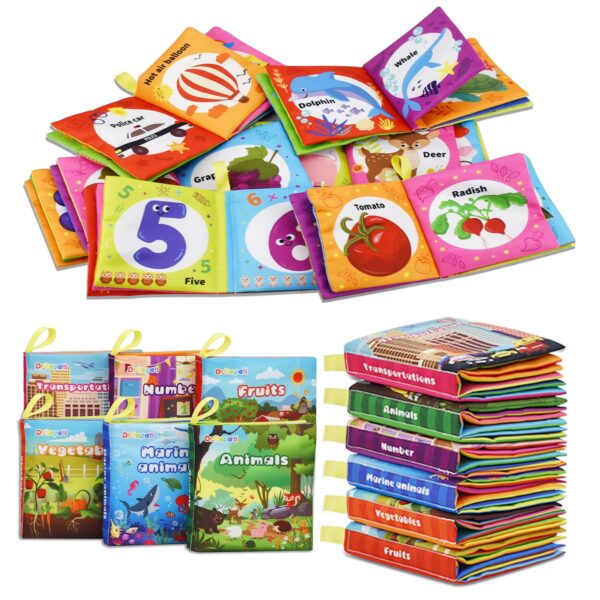 Dr.Rapeti 6er Set Stoffbücher für Babys – Waschbar & Pädagogisch für Früherziehung