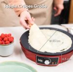 Gadgy Crêpes Maker 30cm mit Antihaftplatte – Elektrischer Crêpes Maker mit Teigverteiler – Bild 3