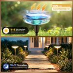 JOYCREATOR 6er Set Solarleuchten Garten 1000 mAh – 40 Lumen Warmweiss mit Erdspiss – Bild 2