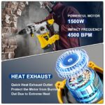 Enventor Bohrhammer 1500W SDS-Plus mit 4 Funktionen – Professionelle Schlagbohrmaschine – Bild 5