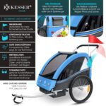 KESSER Sport-RX 2in1 Kinderfahrradanhänger & Buggy – 5-Punkt-Gurt & 360° Vorderrad für 1-2 Kinder – Bild 4