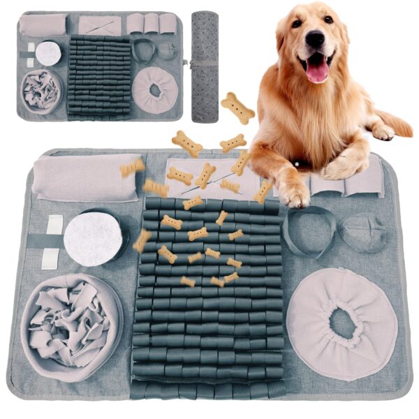 Schnüffelmatte für Hunde 66x42cm – Trainingsmatte mit rutschfester Unterseite für mentale Auslastung