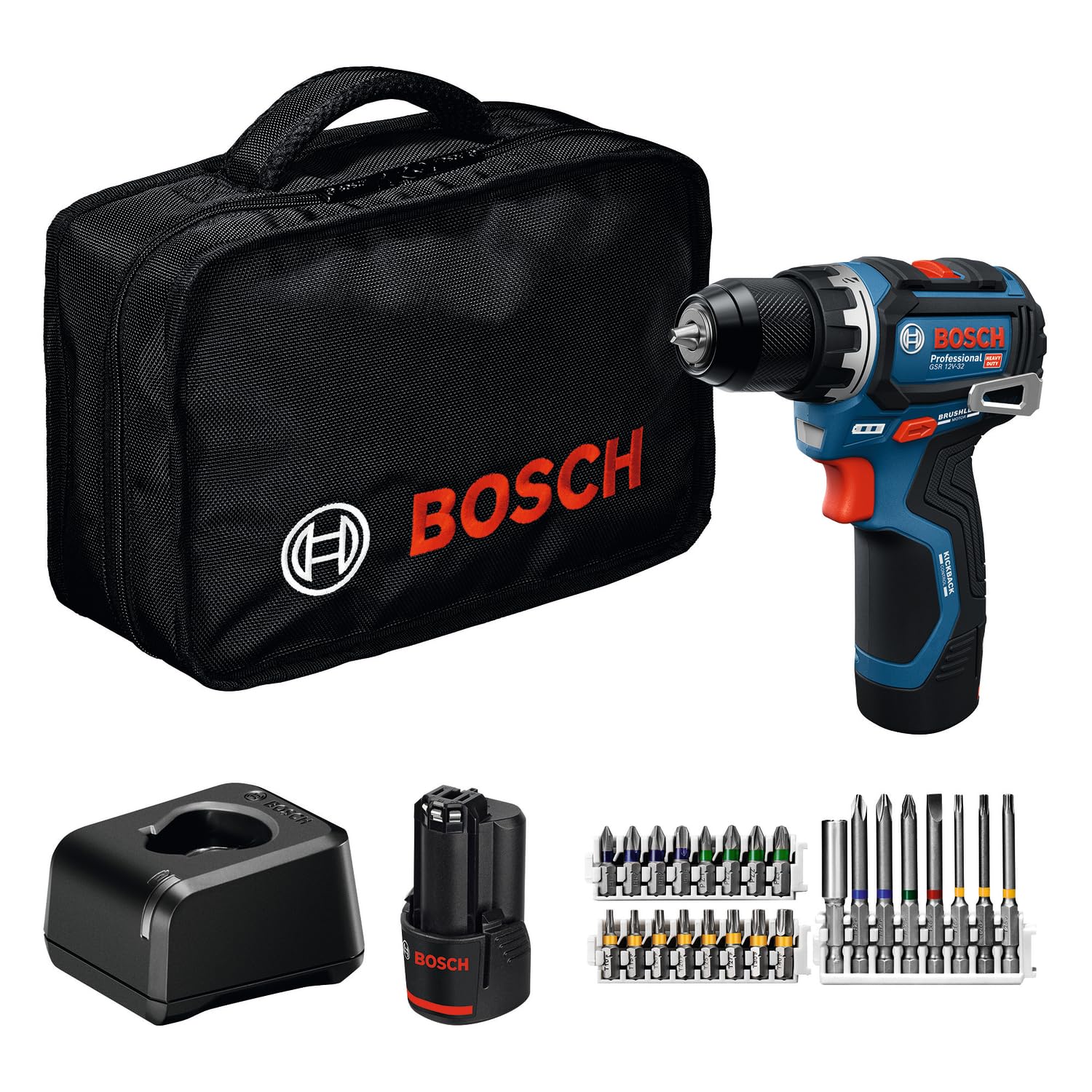 Bosch Professional GSR 12V-32 Akku-Bohrschrauber – Kompakt & Sicher mit Advanced KickBack Control