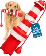 Rogz Lighthouse Wasserspielzeug für Hunde – Schwimmspielzeug mit Schnur & Apportiergriff