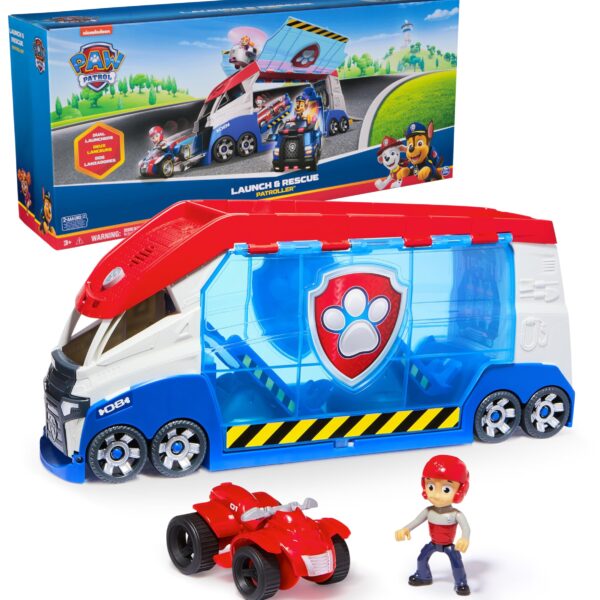 PAW PATROL Launch'n Rescue Patroller – Teamfahrzeug mit Doppel-Startkatapult für Kinder ab 3 Jahren