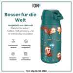 ION8 Kinder Trinkflasche 400ml Edelstahl – Auslaufsicher mit Einhandöffnung – Bild 5