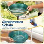 VIVOHOME 35 cm Vogeltränke mit Solarbrunnen – Grün, wetterfest & vogelfreundlich – Bild 6