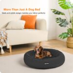 HMTOPE Hundebett Ø60cm Dunkelgrau – Rundes Donut-Design mit Angstabbau für kleine Hunde – Bild 7