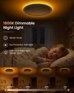 Tyreses LED Deckenleuchte Ø30cm 24W 2800LM – Ultra-flach 1,7cm mit Nachtlicht & Fernbedienung – Bild 3