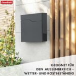 Floordirekt Moderner Briefkasten Jean Anthrazit – Sicherer Paketbriefkasten mit Zeitungsfach – Bild 4