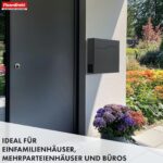 Floordirekt Moderner Briefkasten Jean Anthrazit – Sicherer Paketbriefkasten mit Zeitungsfach – Bild 2