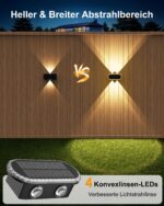Hiromeco 4er-Set Solar Wandleuchten mit Up&Down-Licht – IP65 wasserdicht für Garten – Bild 2