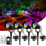 NATPOW RGB LED Gartenbeleuchtung 4er Set – Smart Gartenstrahler mit App & Fernbedienung