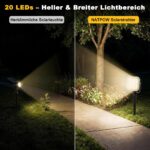 NATPOW Solar-Gartenstrahler 3000K – 2-in-1 Aussenleuchte mit 270° Ausrichtung & IP65 – Bild 4
