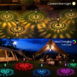 Akynite 8er Set Solar-Gartenleuchten RGB Farbwechsel & Warmweiss – IP65 Wegeleuchten – Bild 3