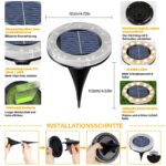Shuniu Solar Bodenleuchte 4er Set mit 12 LEDs – IP65 Warmweiss für Garten & Gehweg – Bild 4