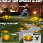 ORHOMELIFE Solar Lotus Gartenleuchte – IP65 Bodenleuchte mit Craquelé-Glas für Terrasse & Garten – Bild 4