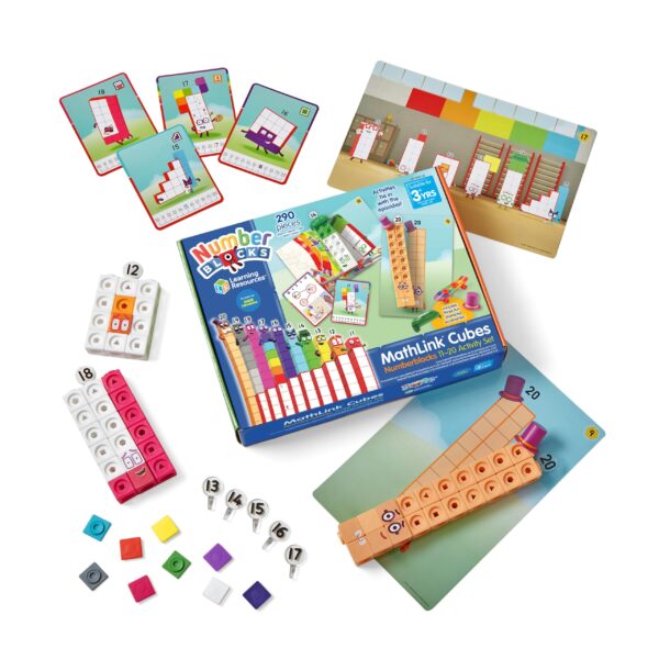 Learning Resources Numberblocks MathLink Steckwürfel 11–20 – Mathe-Lernset für Kindergarten