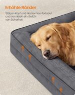 Feandrea Orthopädisches Hundebett 112x81 cm – Noppenschaum mit erhöhtem Rand – Bild 4