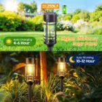BUCASA Solarleuchten 6er Set – Warmweiss Solar Gartenlampen IP65 wasserdicht – Bild 2