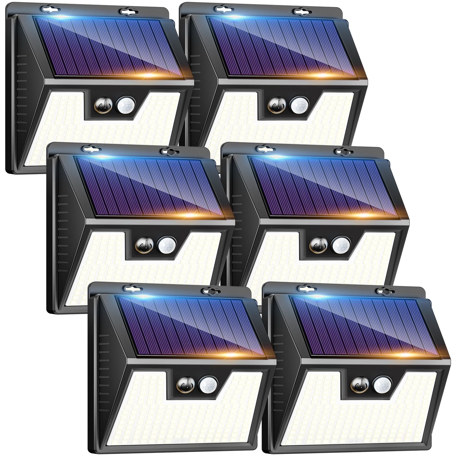 kolpop 6er Set Solarleuchten mit Bewegungsmelder – 140 LED IP65 für Garten & Terrasse