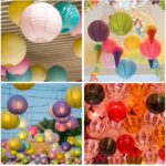 Encham 20er Set Bunte Papierlaternen mit Warmweiss Ballonlichtern – Deko für Party & Hochzeit – Bild 5