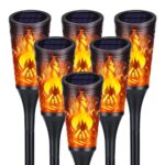Moxled 6er Set Solarfackeln mit 12 LEDs – Realistische Flammeneffekte für Garten & Terrasse