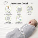 KeaBabies 3er-Pack Bio-Pucksack 0-3 Monate – Ergonomischer Babyschlafsack aus Bio-Baumwolle – Bild 8