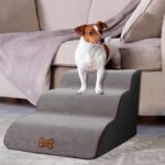CALIYO Hundetreppe 3 Stufen 60×40×40 cm – Gelenkschonende Haustierrampe für Bett & Couch – Bild 6
