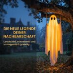 Sunwuun LED Halloween Geist 130–260 cm höhenverstellbar – Ferngesteuerte Outdoor Dekoration – Bild 4