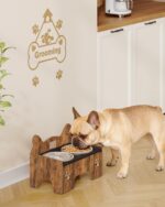 Hzuaneri Erhöhter Hundenapf 15cm – Doppel-Edelstahlnäpfe mit Spritzschutz für kleine & mittlere Hunde – Bild 8