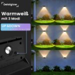 Delaiglow Solar-Wandleuchten 6er Set – IP67 Außenleuchten mit Bewegungsmelder für Garten & Zaun – Bild 3