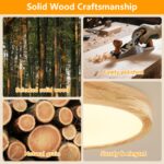 Dehobo LED Deckenleuchte 24 W Holz ∅ 30 cm – Moderne Deckenlampe mit 3100 lm für Schlafzimmer & Küche – Bild 3