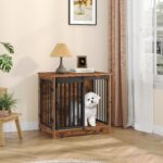 Hzuaneri Hundebox Möbel 69 cm mit 2 Türen – Vintage Hundekaefig & Beistelltisch – Bild 7