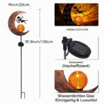 100 cm Solar Gartenlampe Fee auf Mond – LED Wegeleuchte mit Glaskugel für Außen – Bild 4