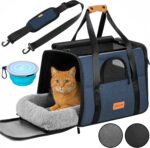 CADOCA® Katzentransportbox Faltbar bis 20kg – Atmungsaktiv mit Schultergurt & Regenschutz