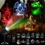 Weewooday 3D Projektor mit 12 HD-Filmen – Weihnachts- & Halloween-Deko mit Fernbedienung