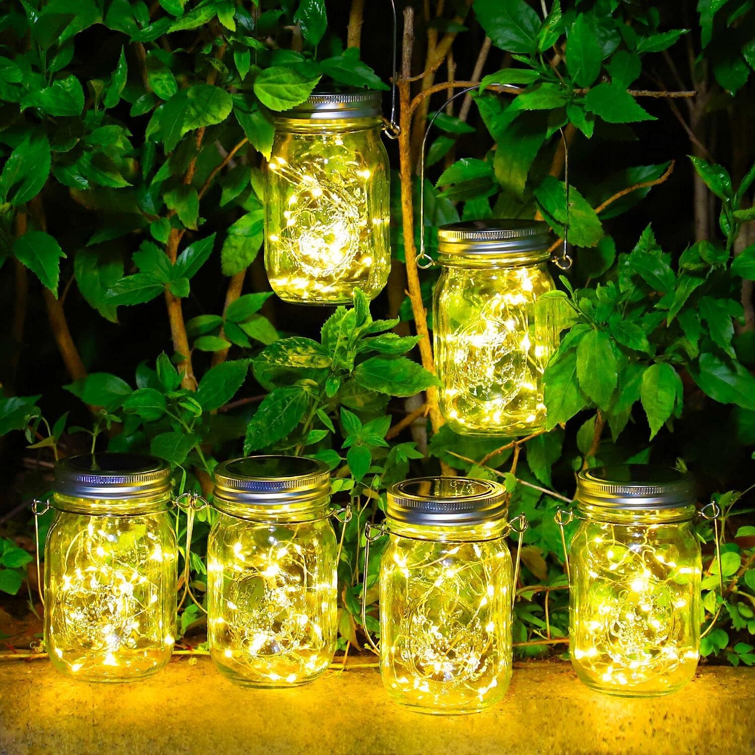 6er Pack Solar Einmachglas mit 30 LED – Wetterfeste Solarleuchten für Garten & Balkon