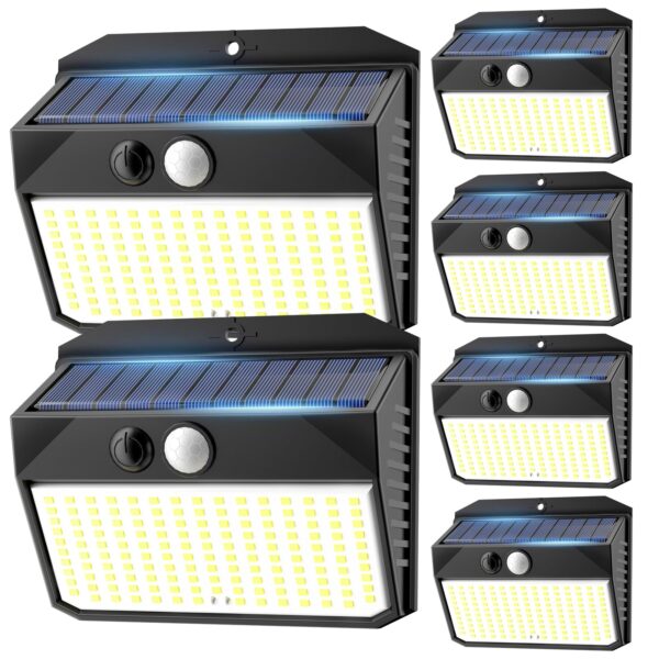 SIGRILL 6er Set Solar-Wandleuchten mit Bewegungsmelder – 150 LED für Garten & Garage