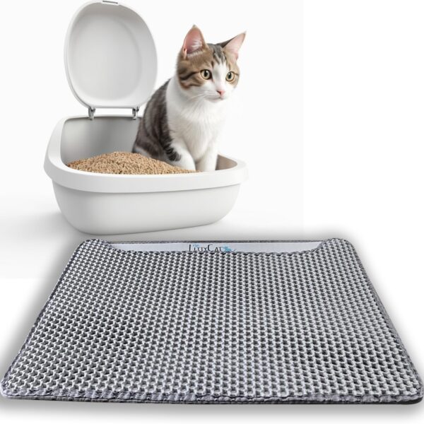 Littycat Katzenstreumatte 60x45cm – Zweilagig, wasserdicht, Antirutsch für saubere Böden