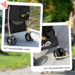 PawHut Hundewagen 2 in 1 – Faltbarer Hundebuggy bis 10 kg mit Bremsen & Netzfenstern – Bild 7