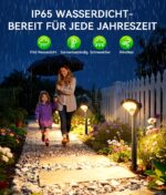 TuyLuxe Solarleuchten 6er Set mit Bewegungsmelder – 550LM Warmweiss IP65 für Garten – Bild 7