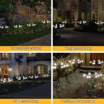 Fohil Solar Weihnachtsbeleuchtung Außen 4er Set mit 32 LED Schneeflocken – Gartendeko – Bild 5