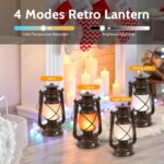 KINGLEAD LED Vintage Laterne 2er Set mit Flammeneffekt – USB Wiederaufladbar & Dimmbar – Bild 5