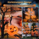 Fohil Halloween Solarlampen 2er Set – 20 LED Kürbisse mit 2 Modi für Garten & Aussenbereich – Bild 4
