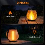 SLWOO Solar Laternen 2er Set – Realistische Flammeneffekte mit Hanfseil für Garten & Terrasse – Bild 2