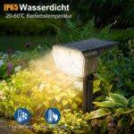 SUNNMO Solar-Strahler 4er Set mit Bewegungsmelder – 104 LED IP65 Warmweiss 3000K – Bild 6